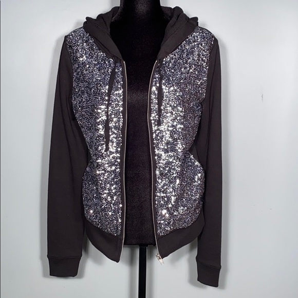 PINK Victoria's Secret Tops - BNWT Victoria's Secret PINK Sequin Zip Sweatshirt